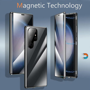 360° Protection Magnetic Glass Case For Samsung Galaxy S26 S25 S24 S23 FE S22 S21 Ultra Plus Full Coverage Camera Protector Case