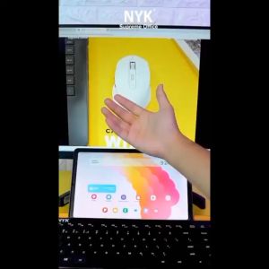 Mouse Wireless Bluetooth Rechargeable Silent Click NYK C70 GRATIS MOUSEPAD