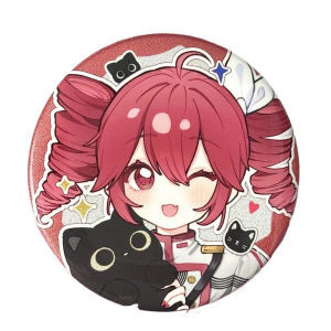 Bandai | 58mm Anime Kasane Teto Cosplay COSTUME Badge Pin SPTE Tinplate Brooch Prop Xmas Gift