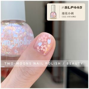 TwoMoons Childrens Nail Polish Shiny Glitter Detachable Self-Drying Water-Based Nail Polish Cute Sparkling Nail Paint for Kids
