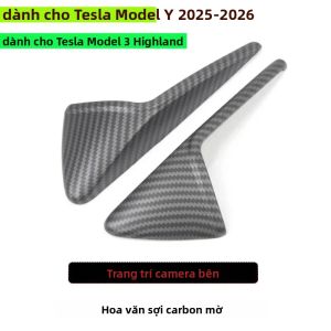 Ốp Bảo Vệ Camera Bên Hông Tesla Model Y Juniper 2026 Dán Cánh Chắn Bùn Sợi Carbon Viền Đèn Xi Nhan Cho Model 3 Highland