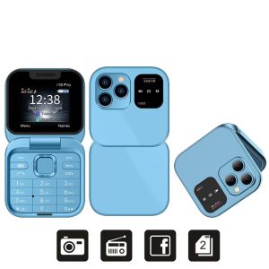 SERVO | SERVO I16 Pro Mini Flip Mobile Phone Dual SIM Standby Magic Voice Speed Dial Blacklist Flashlight Super Small Foldable Cellphone