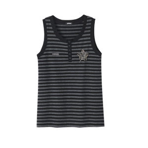 Áo Thun Tay Lửng Kẻ Sọc Cổ Điển Của YUKAHOUSE Dành Cho Nữ Mùa Xuân Hè Mới Rộng Rãi Dáng Ôm Chất Liệu Polyester Cotton