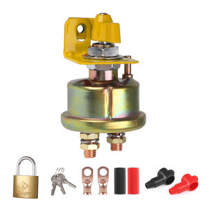  CNSPEED 200A 24V Battery Isolator Disconnect Switch Kit Power Cut Off Battery Switch Metal Knob With Lock Bracket For Boat RV