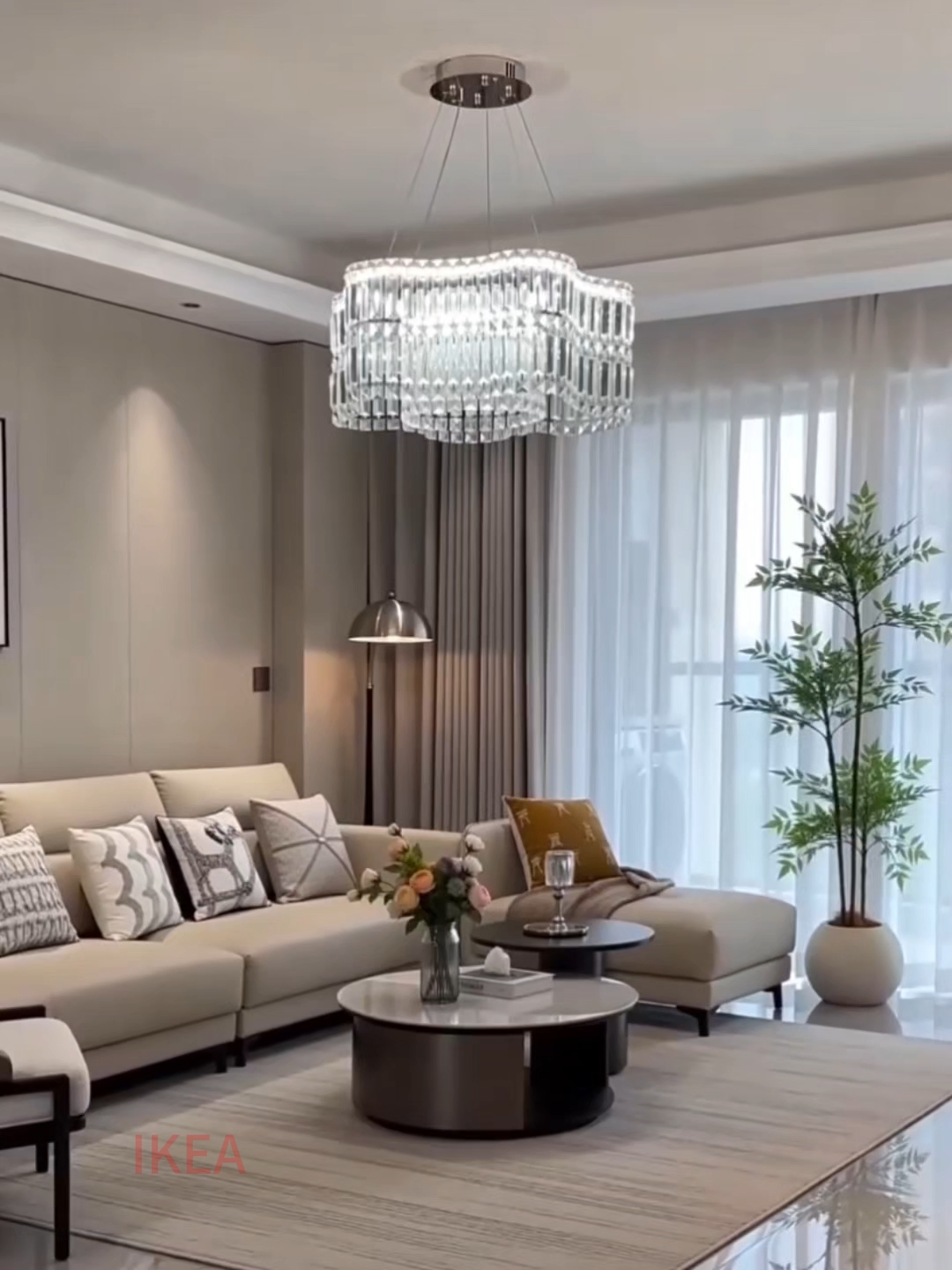 Light Luxury Restaurant Crystal Chandelier Modern Simple Living Room Pendant Light Home Bedroom Lamp