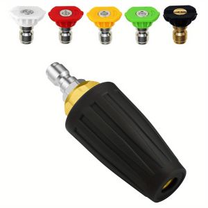 Heavy-Duty Turbine Nozzles for Pressure Washers - 4000 PSI 1/4" Quick Connect with 5 Color Tips Nozzles