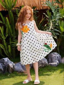 PPTOWN | White Polka Dots Sleeveless Tank Dress