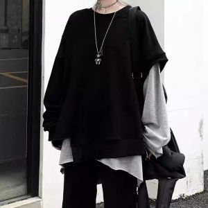 PAZHAOLANG | Oversized 300lbs Casual Style Irregular Long Sleeve T-shirt Set for Spring and Autumn Season