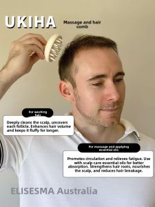 UKIHA Silicone One-Piece Soft-Tooth Hair Washing Comb Scalp Massage Dry Wet Use Scrubbing Brush Hair Cleaning Tool