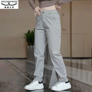 HULIXIONGDI | Quần Dài Kaki Màu Khaki Size Lớn Phong Cách Công Sở