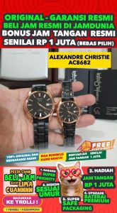 JAM TANGAN COUPLE ORIGINAL - JAM TANGAN ALEXANDRE CHRISTIE AC8682M and JAM ALEXANDRE CHRISTIE AC8682L NG - Hitam - Stainless Steel - JD18 - JAM TANGAN PRIA JAM TANGAN WANITA + ACAC86 AC AC86 JAM TANGAN PASANGAN ALEXANDRE CHRISTIE ORIGINAL S003