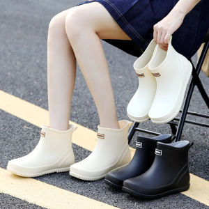 Womens Short Rain Boots Waterproof Non-slip Outdoor Commuting Water Shoes Camping Kitchen Comfortable Wear-resistant Rain Boots