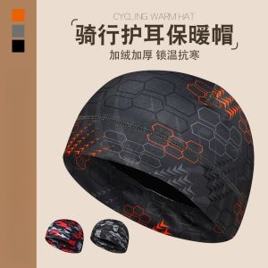 Thickened Fleece Winter Cap for Men Outdoor Sports Headset Bicycle Riding Warm Inner Lining for Helmets Street Style Casual Hat