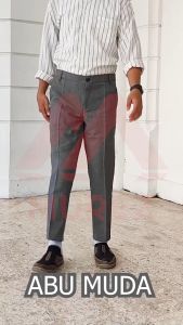 ANKLE PANTS PRIA / CELANA ANKLE PANTS PANJANG SLIMFIT ABU MUDA PREMIUM BISA COD / BAYAR DI TEMPAT SIZE 27-38
