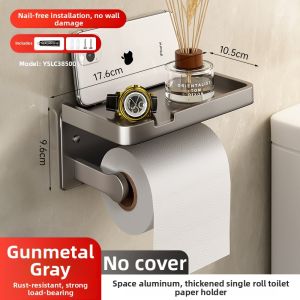 Waterproof No-Drill Wall-Mounted Toilet Tissue Holder