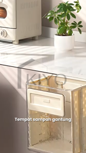 KIYO Tempat Sampah Dapur Gantung / Tempat Sampah Dapur Lipat Portable / Kotak Tempat Sampah Kamar Mandi / Kotak Tempat Sampah Estetik / Higenis / Kualitas Tinggi