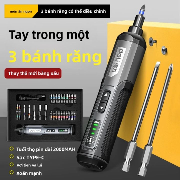 Bộ Tuốc Nơ Vít Điện 3 Tốc Độ Deli Pin 2000mAh Không Dây 4V Công Cụ Điện ...