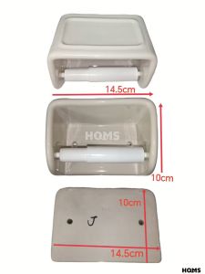 HOMS Ceramic Bathroom Tissue Holder Toilet Paper Holder Semi Recessed Toilet Shelf Rak Tisu
