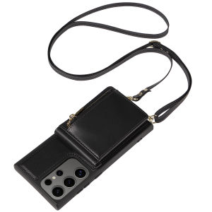 For Samsung Galaxy A13 4G S25 Ultra S24 Plus S23 Ultra S22 Plus S23 Fe Leather Zipper Slot Protector With Crossbody Phone Case