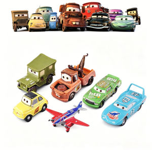 Disney | Disney Pixar Cars Toy Lightning McQueen Jackson Storm Mater Sally Sheriff 1:55 Diecast Model Car Toy Birthday Gift