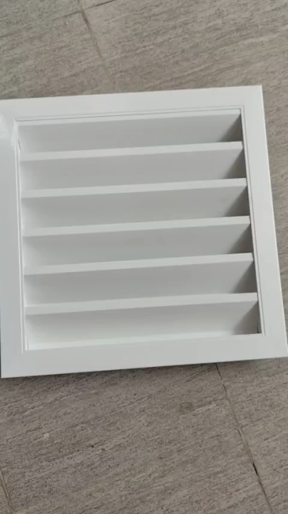 Cửa gió chớp 300x300mm, miệng gió louver cửa gió ngoài trời, miệng gió nan Z kèm lưới chắn côn trùng