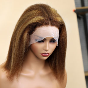 Mái Tóc Giả Lưới Trước 14 Inch Highlight Ombre Tóc Người Thật 13x4 Đã Tỉa Sẵn Mật Độ 250% Màu Vàng Mật Ong Tóc Thẳng Tự Nhiên Nhuộm Màu