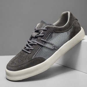 Mens Thin Breathable Summer Shoes Anti-Odor Hollow Mesh Versatile Flat Bottom Net Panel Shoes Casual Sneakers for Youth