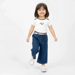 Moose Girl White Combi Blouse with Print Details (GSBL 511 7645 CW MD)