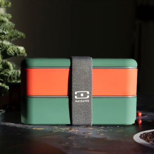 French MONBENTO Double Layer Japanese Style Fitness Lunch Box Microwave Safe Food Container Portable Meal Organizer