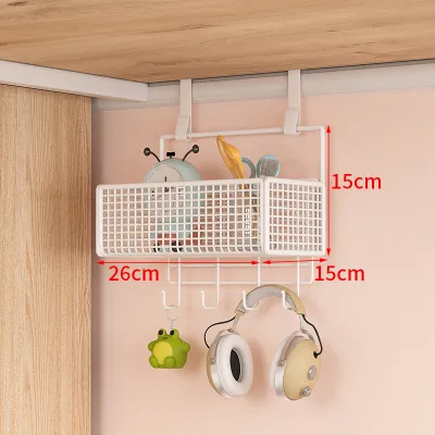No-Drill Wall-Mounted Shelf Dormitory Bedside Storage Rack Basket Bedroom Upper-Bed Essential Metal Organizer Shelf