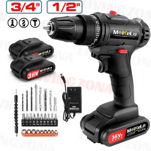 Mesin Bor Baterai 188vf Bor Baterai Cas Komplit 10mm Bor Cas Mesin Bor Baterai Tangan Cordless Drill Battery Fungsi Bor Cordless Bolak Balik Dapat Digunakan Pada Kayu Beton LogamTembok