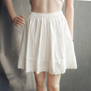 Pure Cotton Lined Half Skirt Thin Inner Wear Anti-Light Leakage Static Dissipation A-Line Loose Fit Home Leisure Womens Skirt