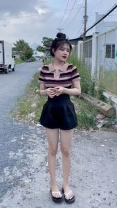 💥[A115] Áo len thun Montoghi dệt kim cổ đức SỌC 3 MÀU phối ĐỀU phong cách Quảng Châu thanh lịch - L2M