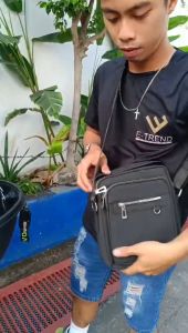 Homer Potch Crossbody Bag Sling Bag for Men Travel Top Handle Small Square Bag Bag for Boys