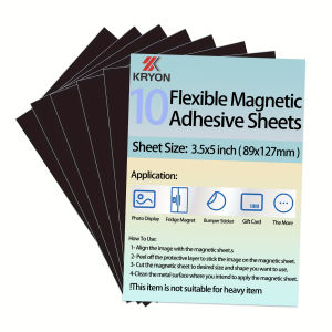 10 PCS 16Mil 3.5x5 Inch 89x127mm Self Adhesive Magnetic Paper Sticky with Adhesive Backing Flexible Magnet Sheets