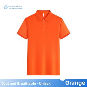 Ice Silk Turn-down Collar Polo Shirt T-Shirts