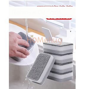 5PCS DUAL SIDE MULTIPURPOSE DISHWASHING CLEANING SPAN SPONGE HEAVY DUTY SCOURING PAD BRUSH STAIN REMOVER PENCUCI PINGAN