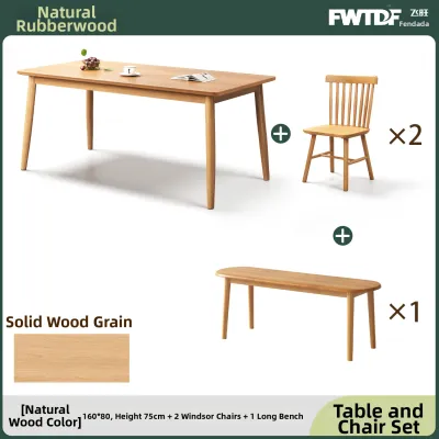 FWTDF | Nordic Style Solid Wood Rectangular Dining Table