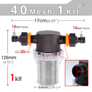 40 mesh and 80 mesh 1/2 Inch IBC Water Tank Irrigation Filter for Garden Tubeing Water Pump Watering Strainer prevents Pipe Clog