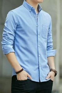 kemeja casual atasan pria trendi katun