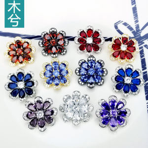 Nút Pha Lê Zircon Cao Cấp 21mm Nút Hoa Pha Lê Trang Trí Cho Quần Áo Váy Nút Trang Trí DIY Phụ Kiện May Vá