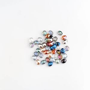 10 Chiếc 16x20mm Kính Hình Bầu Dục Hạt Đá Pha Lê Lỗ Trung Tâm Hạt Cho DIY Trang Sức Làm Bùa Vòng Cổ Phụ Kiện