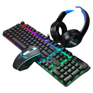 Gaming Mechanical Feel Wired Keyboard Mouse Set for Desktop Laptop Office Quiet Initial Companion TX350 Alloy Plastic USB Interface