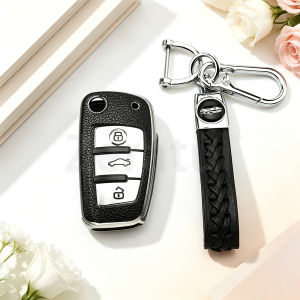 Auto Keyless For Audi A3 8L 8P A4 B6 B7 B8 A6 C5 C6 4F RS3 Q3 Q7 TT 8L 8V S3 Leather TPU Car Folding Cover Case Key Fob Shell