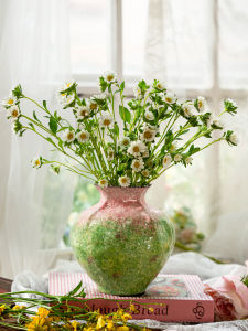 Retro Ceramic Flower Vase Creative Large Belly Hydroponic Fresh Flower Decoration Living Room Dining Table Decorative Ornaments