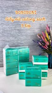 Giấy rút caitong xanh 5 lớp dai mềm thấm nước tốt ( 1 xách /8 gói)