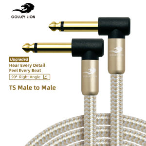 GOLLEY LION Guitar Cable 1/4 6.35mm TS Instrument Cable Anti-Kinking Nylon Briaded Cord Professional 20AWG No Noise for Electric Guitar Bass AMP