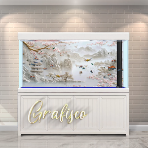 Stiker Background Aquarium Vinyl Premium Tahan Air - Mountain Range (MR)