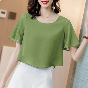 Lightweight Short Sleeve Womens T-shirt Summer New Style Cool Breeze Chiffon Sun Protection Sleeve Covers Breathable Fashion