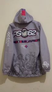 PS62 Jaket Racing Artike GHOST Pria Wanita Bahan Parasut Anti Air